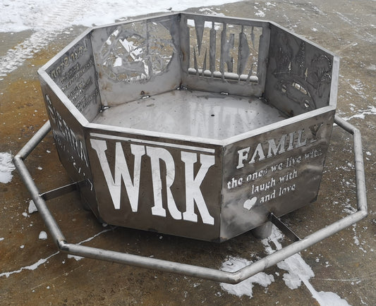 8 Sided Octagon Fire Pit, 48" with Base and Feet