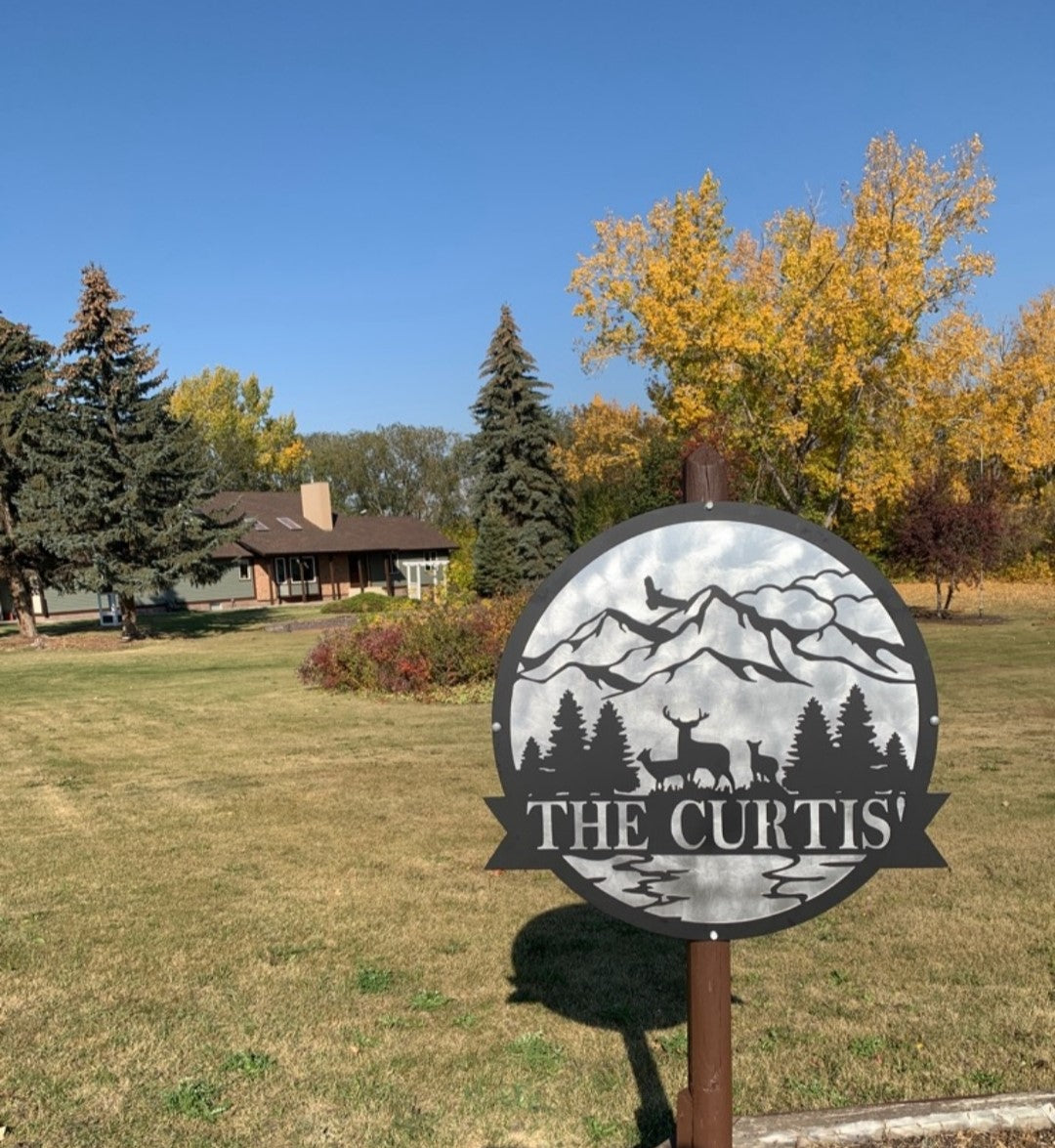 Personalized Sign with Mountain Design
