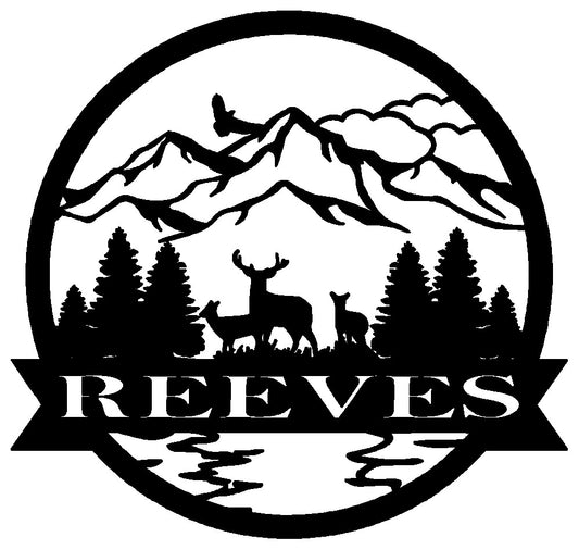 Personalized Sign with Mountain Design