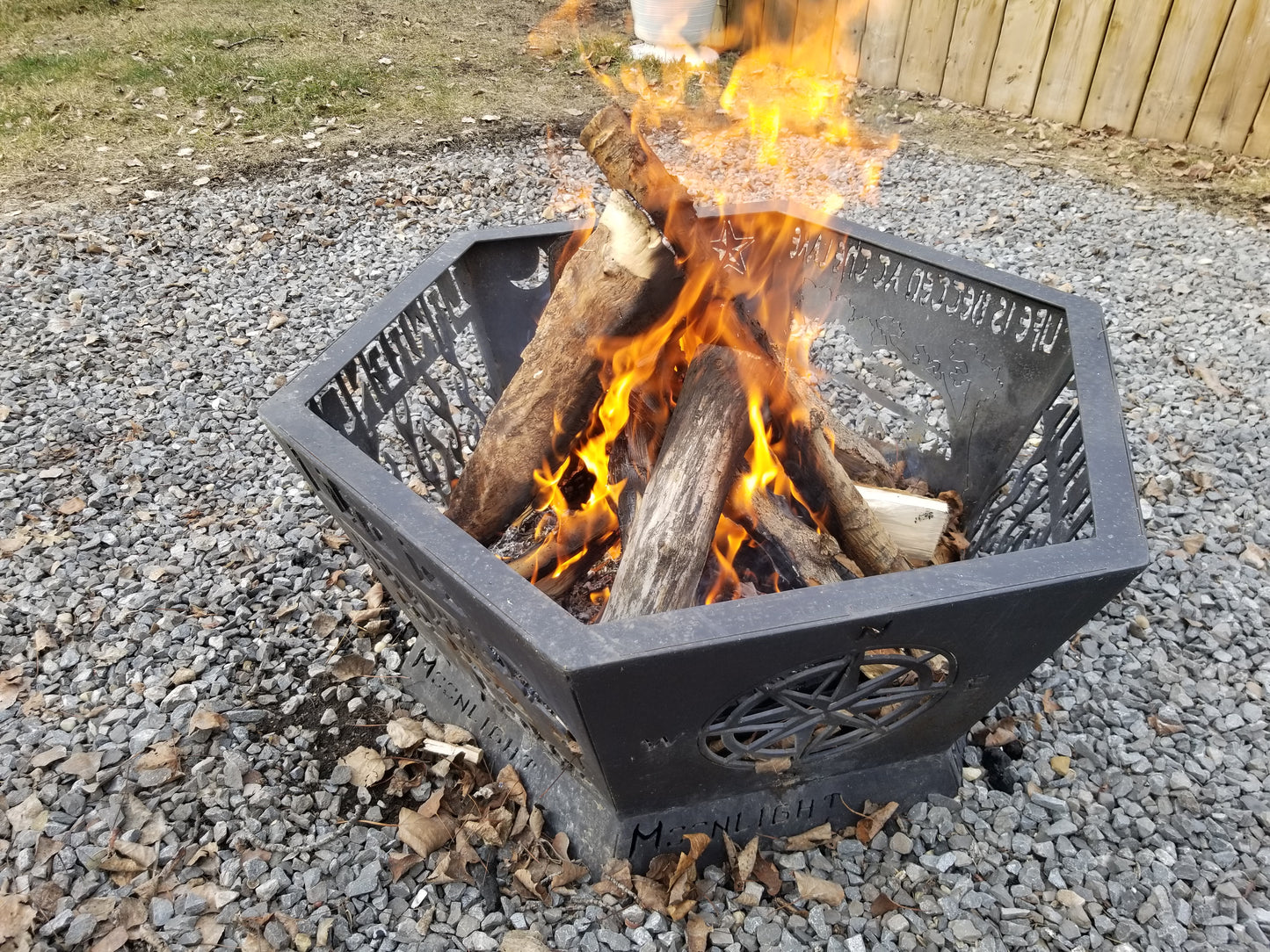 6 Sided Hexagon Fire Pit - 24" tapered to 32"
