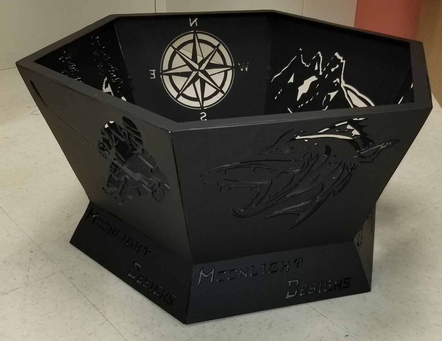 6 Sided Hexagon Fire Pit - 24" tapered to 32"