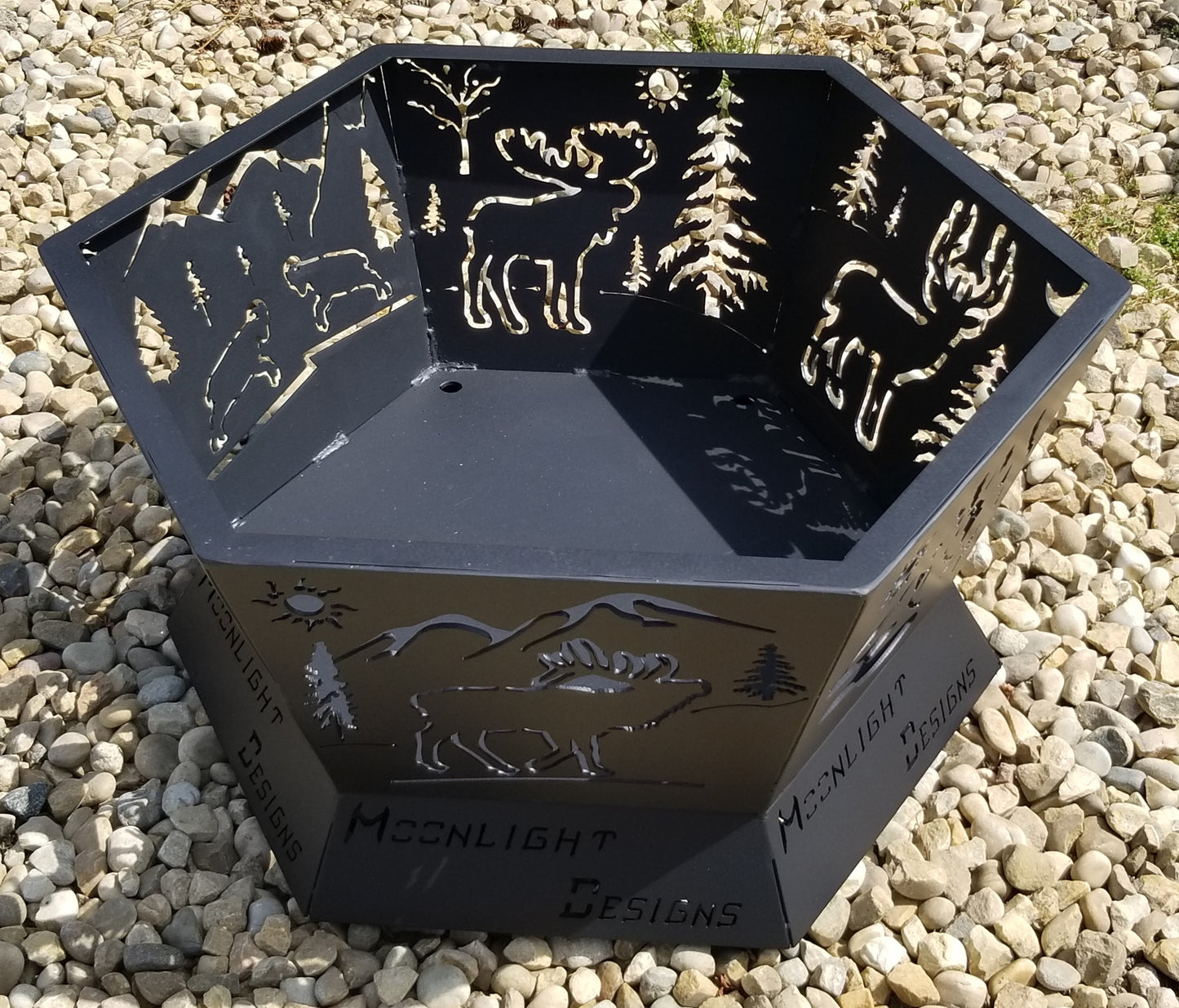 6 Sided Hexagon Fire Pit - 24" tapered to 32"