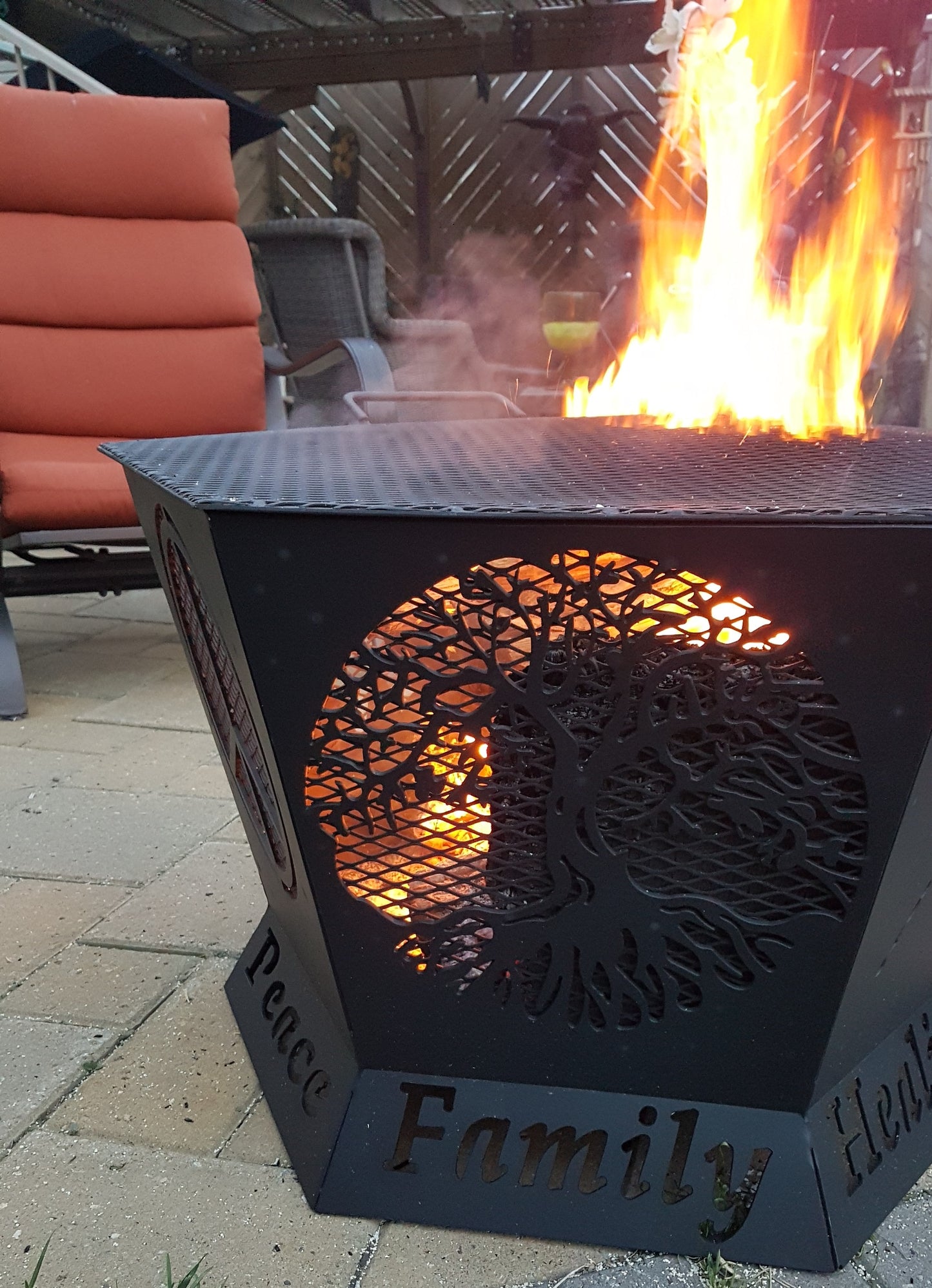 6 Sided Hexagon Fire Pit - 24" tapered to 32"