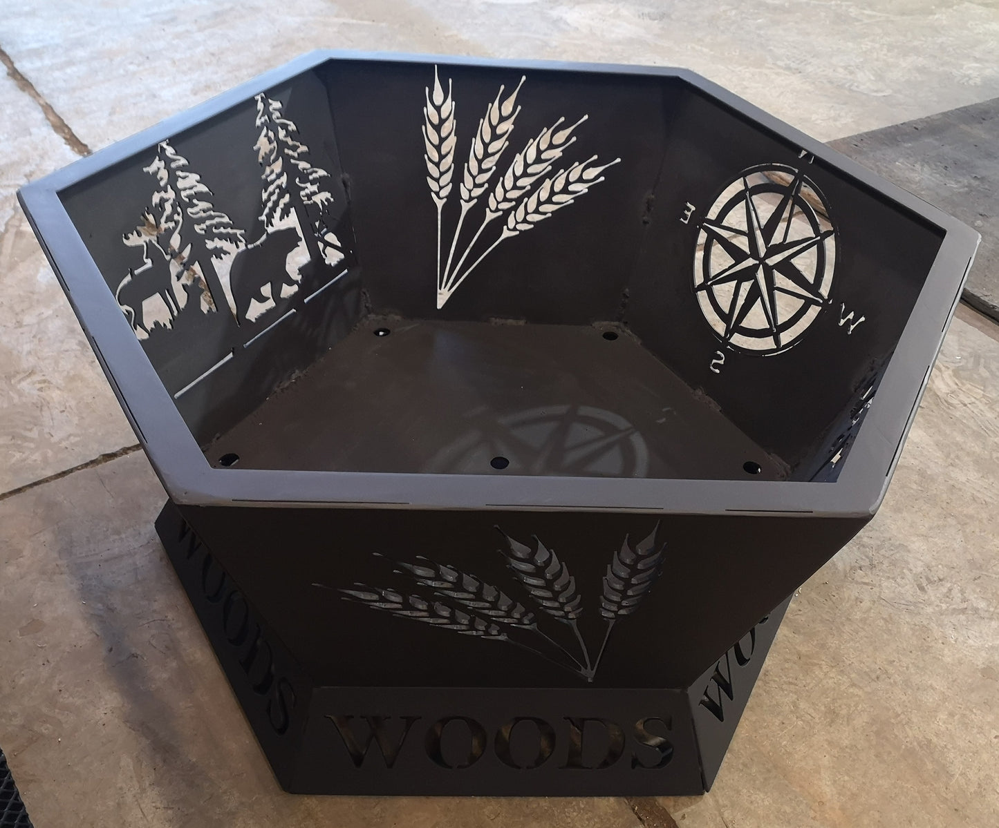 6 Sided Hexagon Fire Pit - 24" tapered to 32"