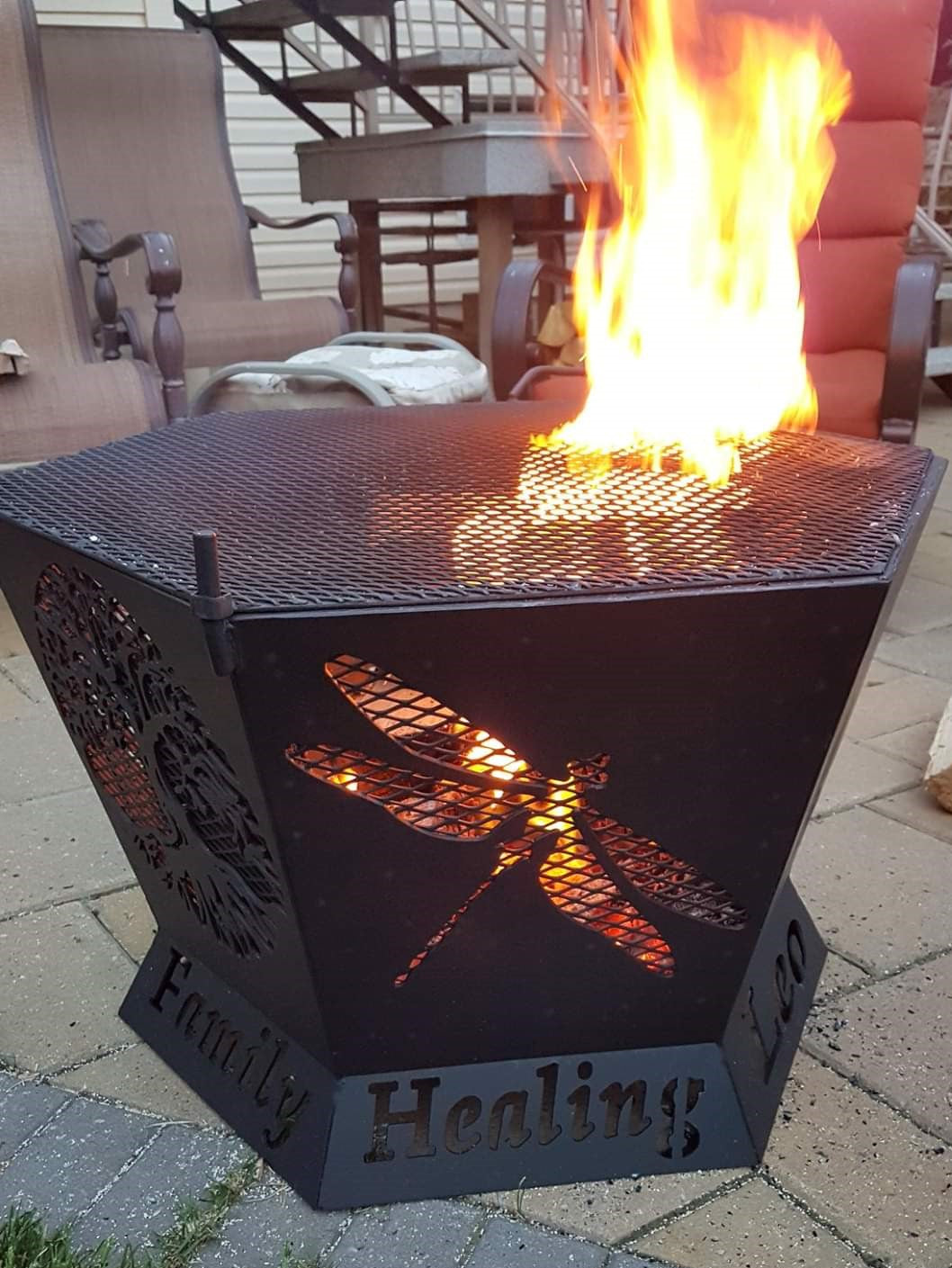 6 Sided Hexagon Fire Pit - 26" tapered to 34"