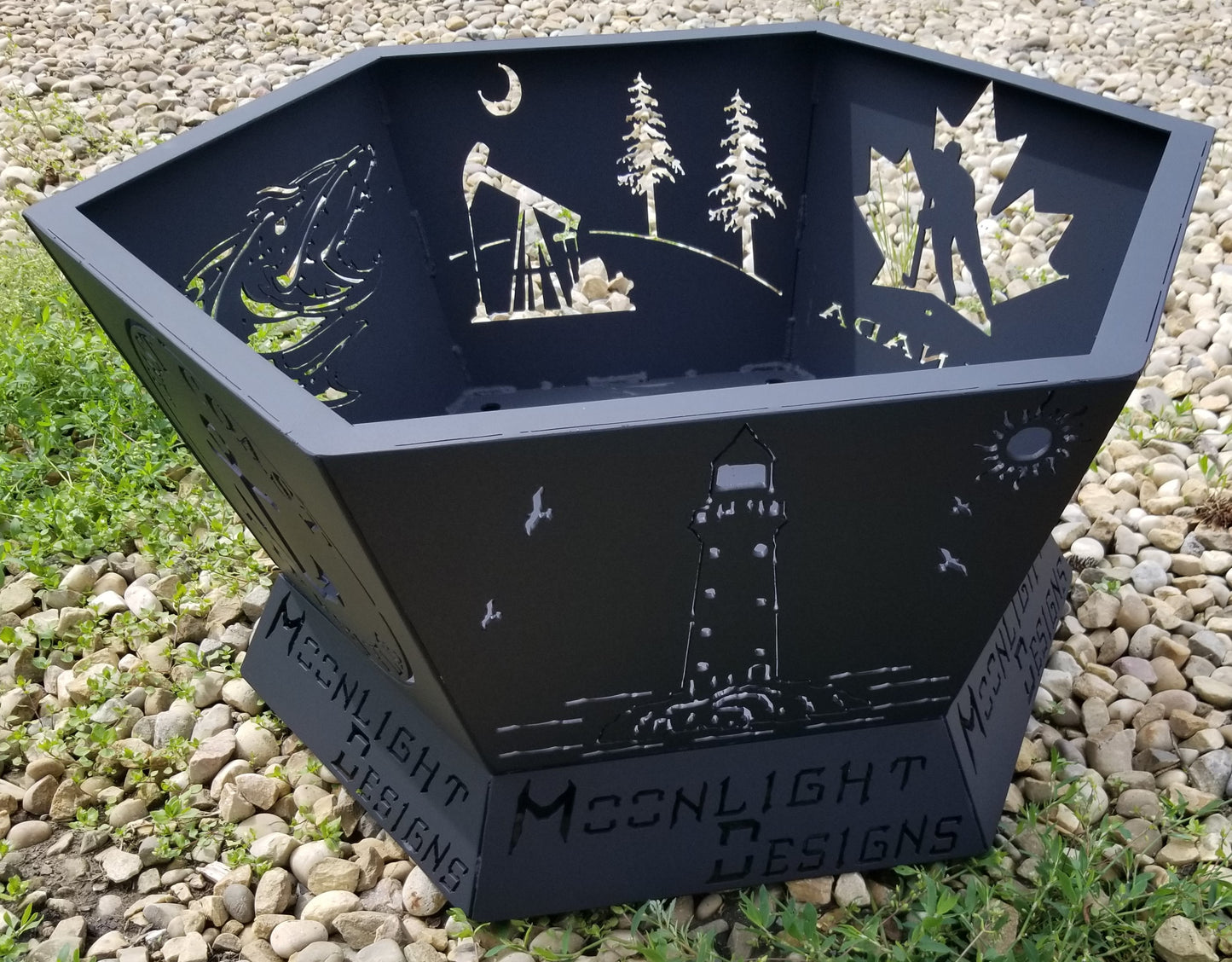 6 Sided Hexagon Fire Pit - 24" tapered to 32"