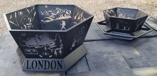6 Sided Hexagon Fire Pit - 32" tapered to 42"