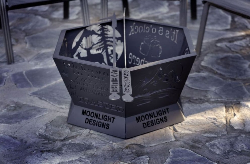 6 Sided Hexagon Fire Pit - 24" tapered to 32"