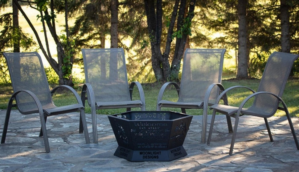 6 Sided Hexagon Fire Pit - 24" tapered to 32"