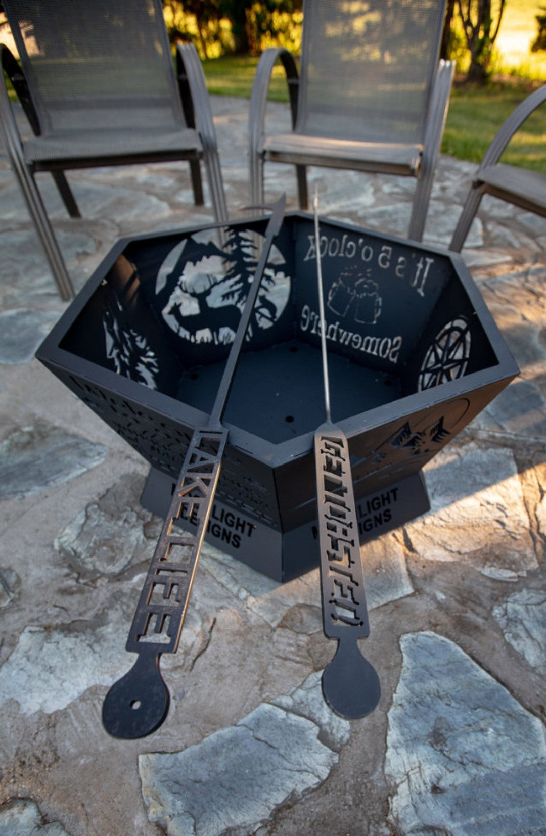 6 Sided Hexagon Fire Pit - 24" tapered to 32"