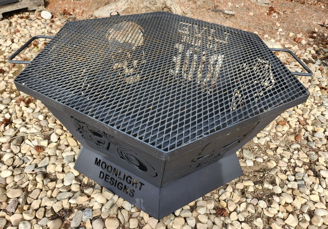 6 Sided Hexagon Fire Pit - 28" tapered to 36"