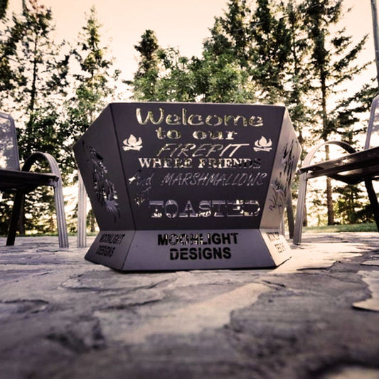 6 Sided Hexagon Fire Pit - 26" tapered to 34"