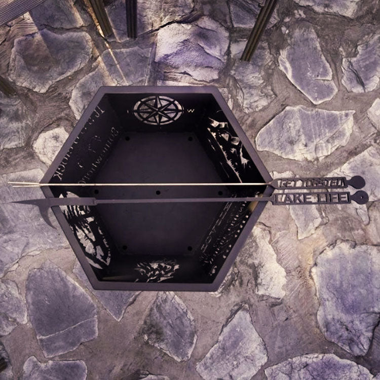 6 Sided Hexagon Fire Pit - 24" tapered to 32"