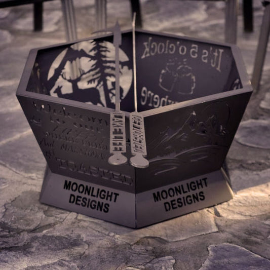 6 Sided Hexagon Fire Pit - 36" tapered to 48"