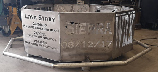 8 Sided Octagon Fire Pit, 48" with Base and Feet