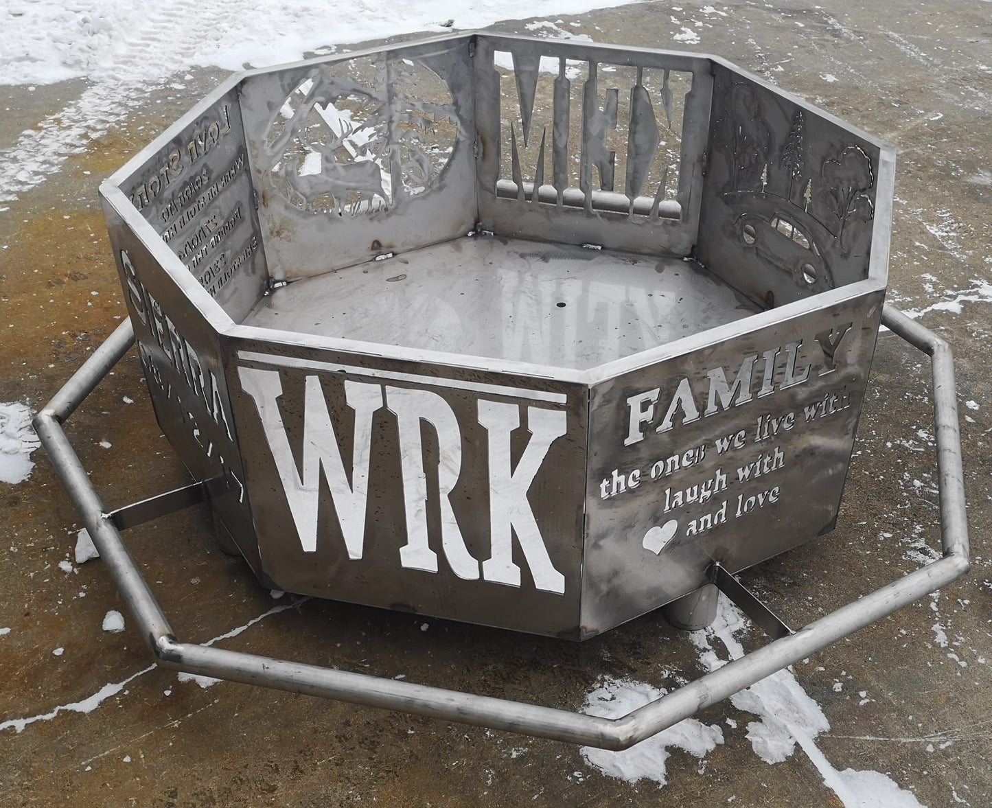 8 Sided Octagon Fire Pit, 48" with Base and Feet