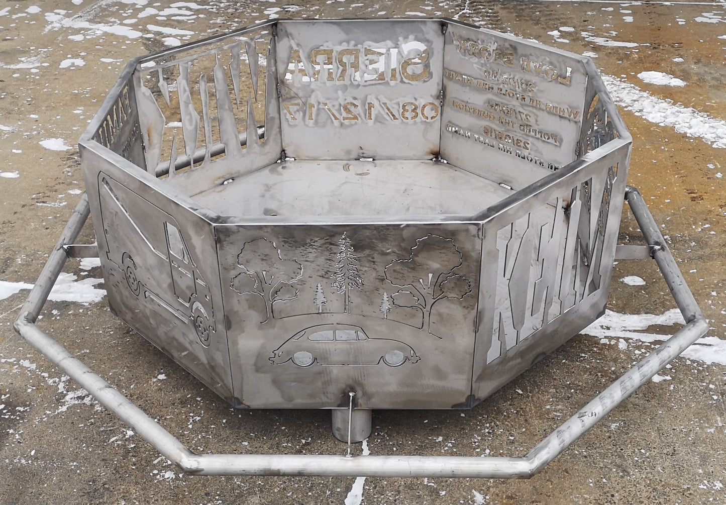 8 Sided Octagon Fire Pit, 48" with Base and Feet