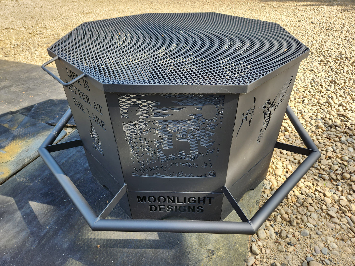 8 Sided Octagon Fire Pit, 32" with Base and Feet