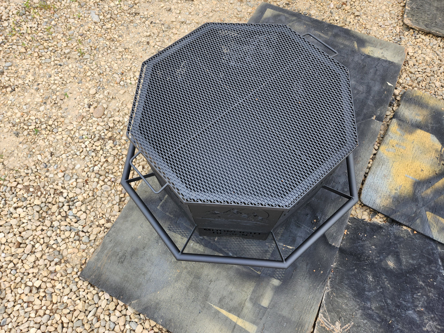 8 Sided Octagon Fire Pit, 48" with Base and Feet