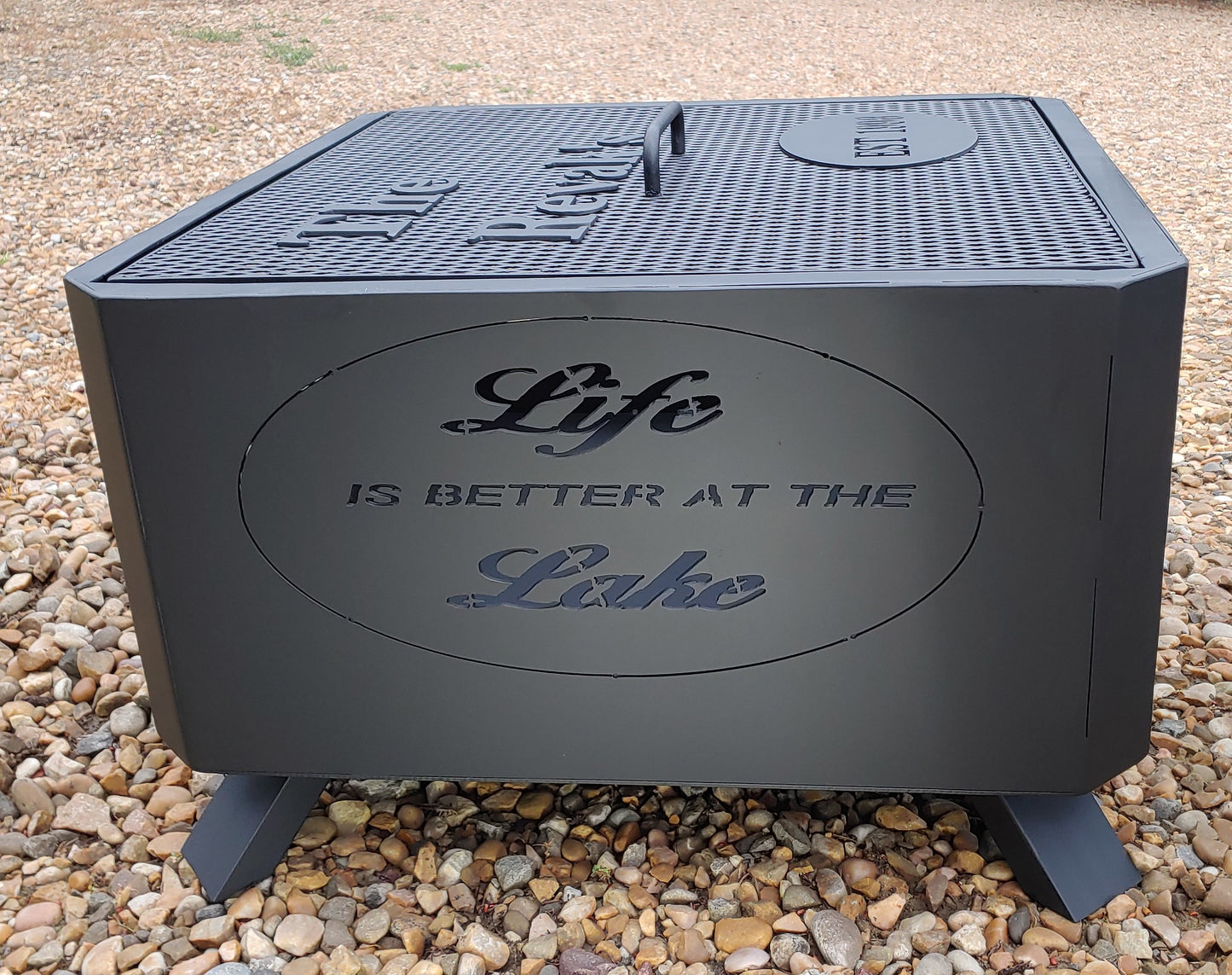 4 Sided Fire Pit with Chamfered Corners, 32"x 32"