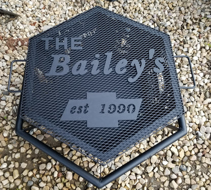 6 Sided Hexagon Fire Pit - 26" tapered to 34"