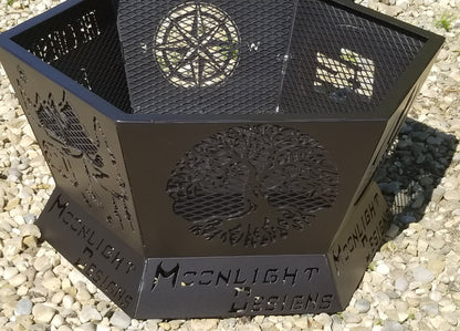6 Sided Hexagon Fire Pit - 26" tapered to 34"