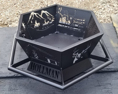 6 Sided Hexagon Fire Pit - 26" tapered to 34"