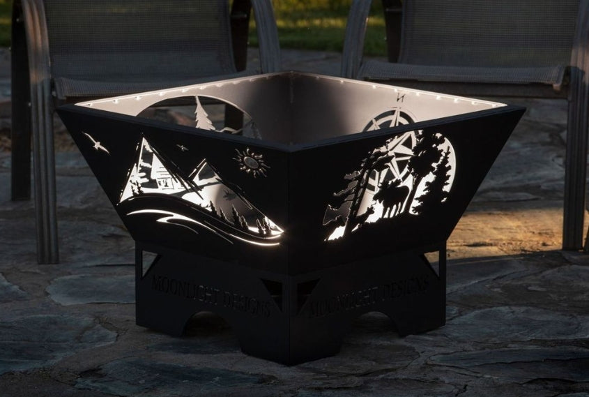 4 Sided Fire Pit - 18" bottom tapered to 22" top