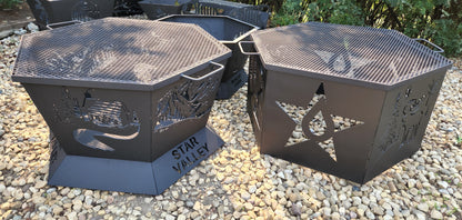 6 Sided Hexagon Fire Pit - 26" tapered to 34"