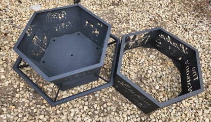 6 Sided Hexagon Fire Pit - 32" tapered to 42"