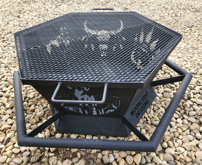 6 Sided Hexagon Fire Pit - 36" tapered to 48"